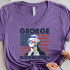 George Sloshington 4th of July Unisex V-Neck T-Shirt