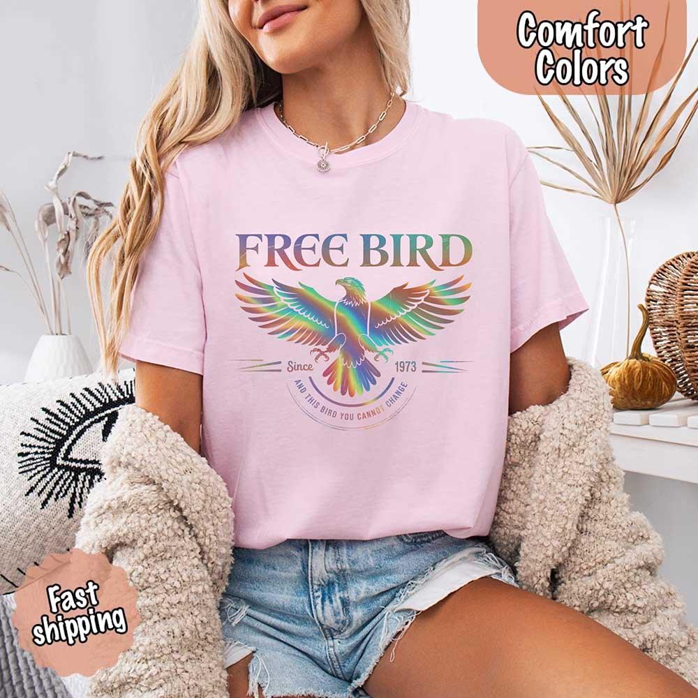 Free Bird Women's Vintage Graphic Comfort Colors Tee