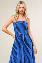 Women's Patriotic Denim A-Line Midi Dress