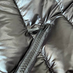 Moncler White Long Down Coat with Detachable Hood