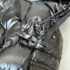 Moncler White Long Down Coat with Detachable Hood
