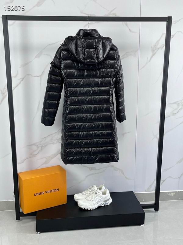 Moncler White Long Down Coat with Detachable Hood