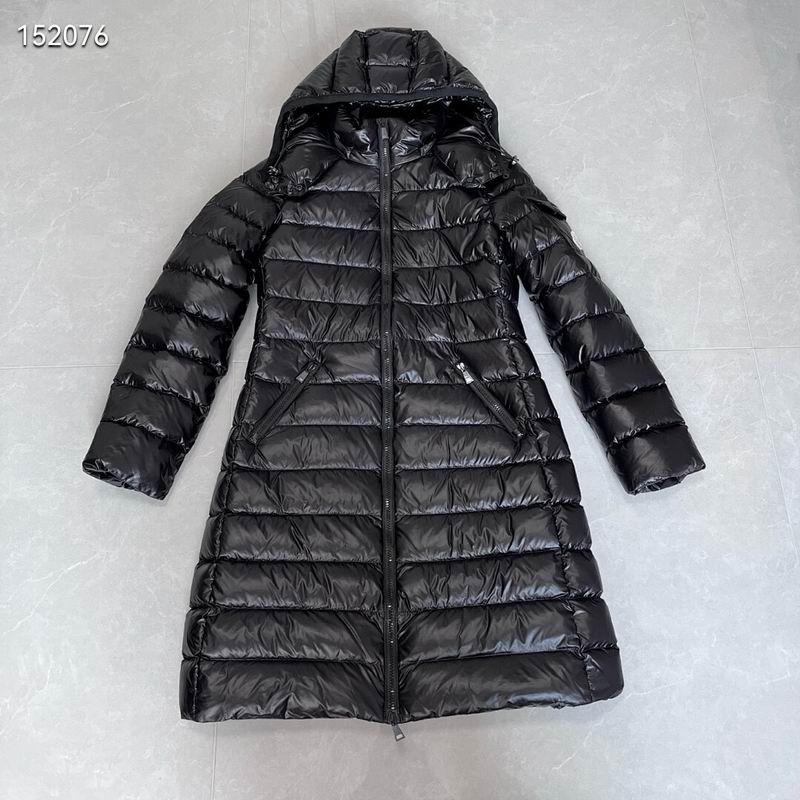 Moncler White Long Down Coat with Detachable Hood