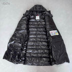 Moncler White Long Down Coat with Detachable Hood