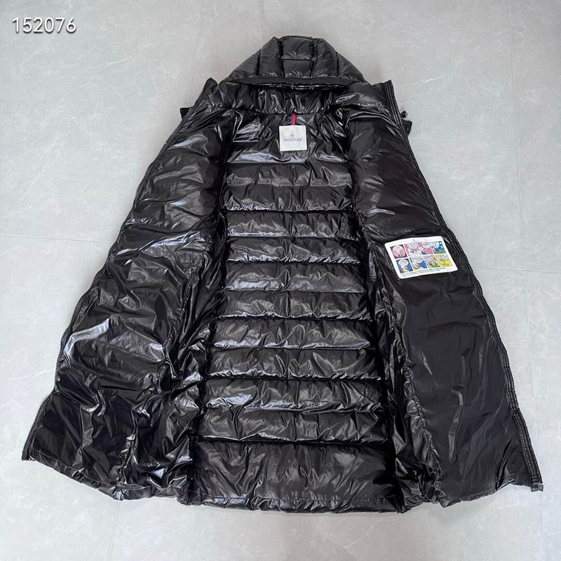 Moncler White Long Down Coat with Detachable Hood