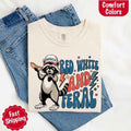 Red White & Feral Raccoon 4th of July Graphic Tee