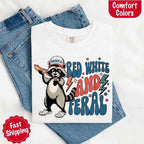 Red White & Feral Raccoon 4th of July Graphic Tee