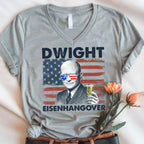 Dwight Eisenhangover Vintage V-Neck Patriotic T-Shirt