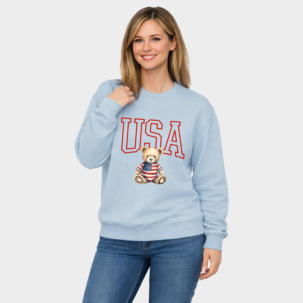 USA Bear Women's Patriotic Graphic Sweatshirt