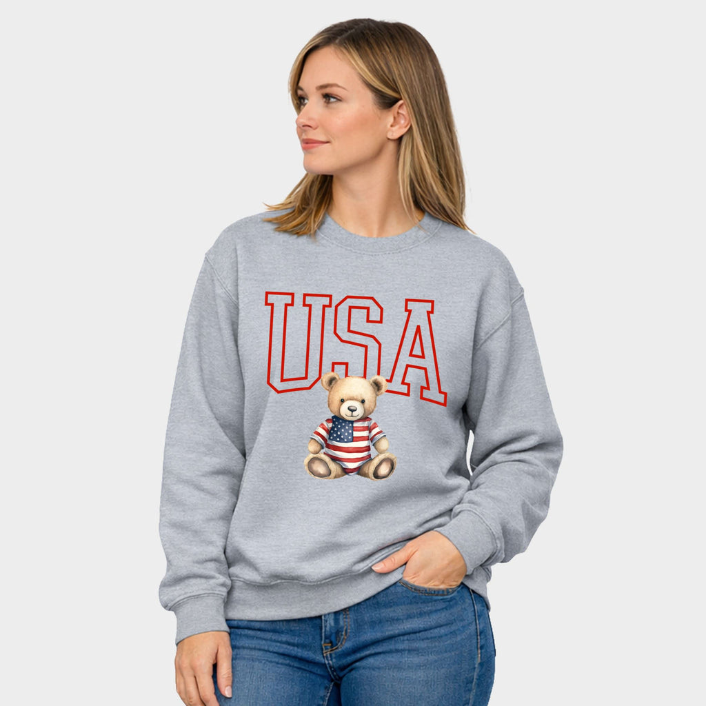 USA Bear Women's Patriotic Graphic Sweatshirt